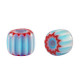 Millefiori bead 6x7mm - Light blue-red